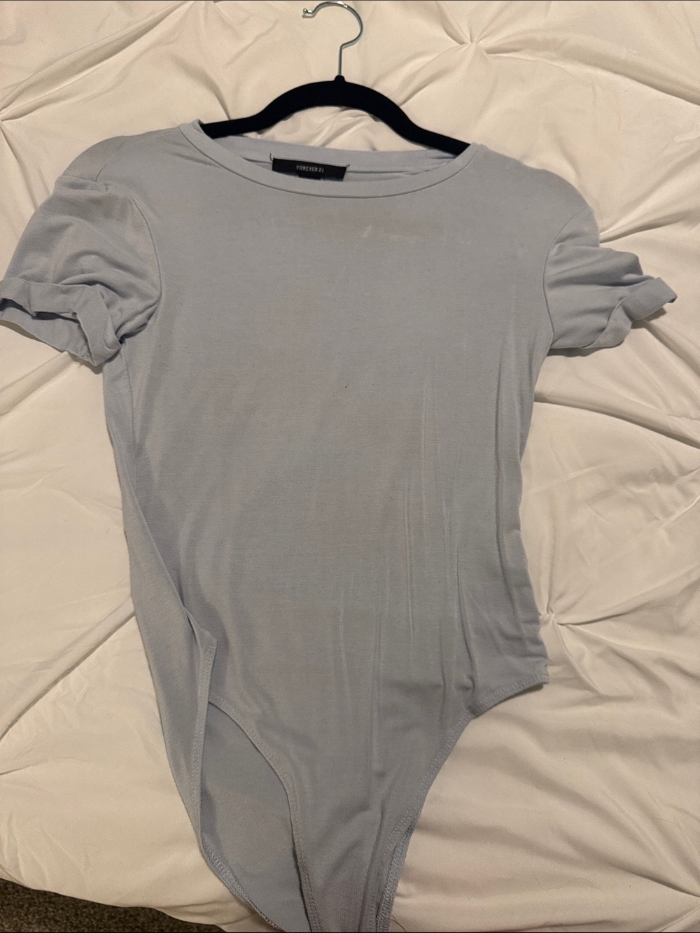 Forever 21 Pale Blue Short Sleeve Bodysuit